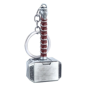 RJ The Avengers 4 Thor Hammer Metal Keychains The Dark World Weapon Iron Man Keyring For Women Movie Fans Jewelry Accessories