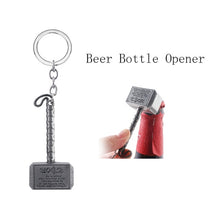 Load image into Gallery viewer, RJ The Avengers 4 Thor Hammer Metal Keychains The Dark World Weapon Iron Man Keyring For Women Movie Fans Jewelry Accessories