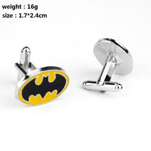 Load image into Gallery viewer, Film Avengers A Letter Logo Cufflinks Superhero Thor Star Wars Flash Deadpool Batman Tie Clips For Men Party Shirt Jewelry