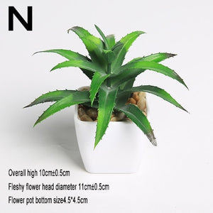 Xuanxiaotong Artificial Mini Plants Vivid Cactus Succulent Home Decoration Bonsai Plant with Vase for Office Table Indoor Plants