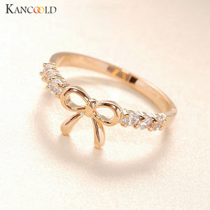 New Arrival Flawless Rings Jewelry Korean Crystal Bow Ring Butterfly Shape Jewelries rings for women ring holder