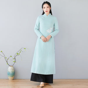 New arrived Fashion Women's Dress Chinese Style Vintage Dresses Embroidery slim waist clothes