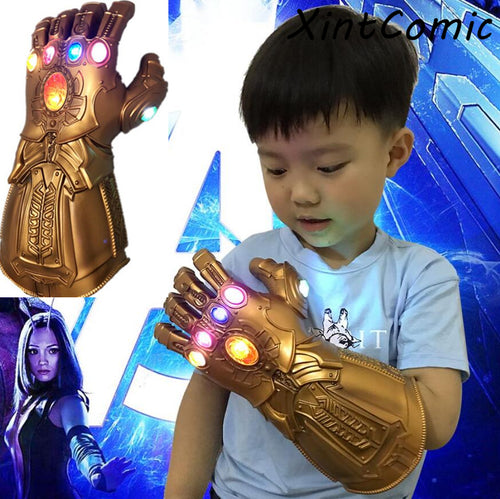 For Avengers Thanos 4 Endgame Thanos Gloves Led Infinity Gauntlet Infinity Stones War Led PVC Glove Mask Kids Adult Halloween