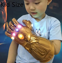 Load image into Gallery viewer, For Avengers Thanos 4 Endgame Thanos Gloves Led Infinity Gauntlet Infinity Stones War Led PVC Glove Mask Kids Adult Halloween