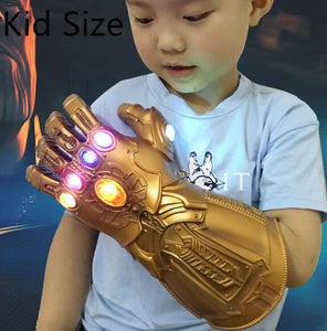 For Avengers Thanos 4 Endgame Thanos Gloves Led Infinity Gauntlet Infinity Stones War Led PVC Glove Mask Kids Adult Halloween