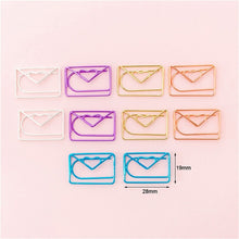 Load image into Gallery viewer, GJCrafts 10pcs/lot Creative Cute Paper Clips Envelope Cactus Paper Clip Metal Bookmark Decorative File Memo Clips Stationery