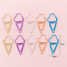 Load image into Gallery viewer, GJCrafts 10pcs/lot Creative Cute Paper Clips Envelope Cactus Paper Clip Metal Bookmark Decorative File Memo Clips Stationery