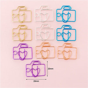 GJCrafts 10pcs/lot Creative Cute Paper Clips Envelope Cactus Paper Clip Metal Bookmark Decorative File Memo Clips Stationery