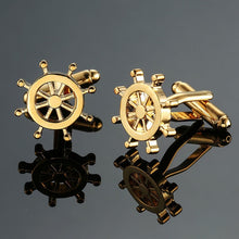 Load image into Gallery viewer, Brand new Fashion design men&#39;s French shirt Cufflinks button gold silver anchor rudder pistol bullet aircraft modeling Cufflinks