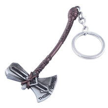 Load image into Gallery viewer, RJ The Avengers 4 Thor Hammer Metal Keychains The Dark World Weapon Iron Man Keyring For Women Movie Fans Jewelry Accessories