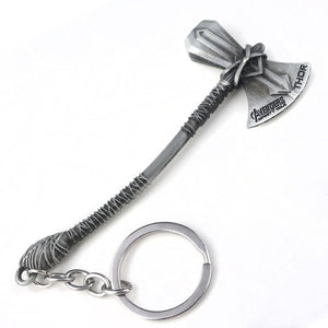 RJ The Avengers 4 Thor Hammer Metal Keychains The Dark World Weapon Iron Man Keyring For Women Movie Fans Jewelry Accessories